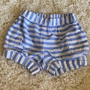 Jacadi Paris 12m striped blue and white baby Bloomer Bottoms shorts